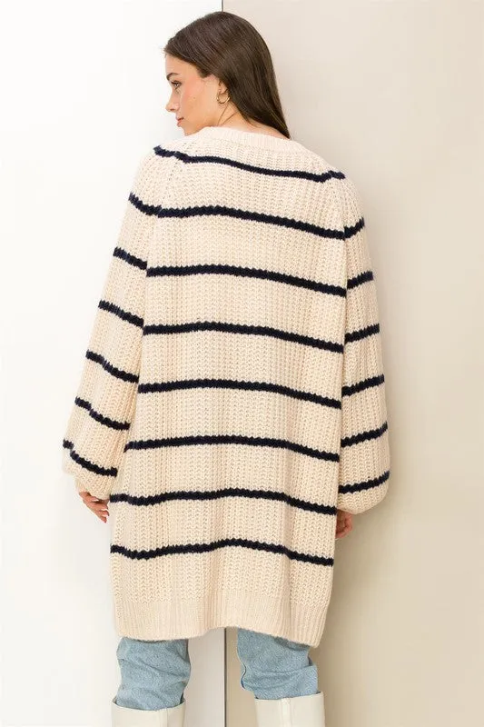 Staple Oversized Striped Sweater Cardigan