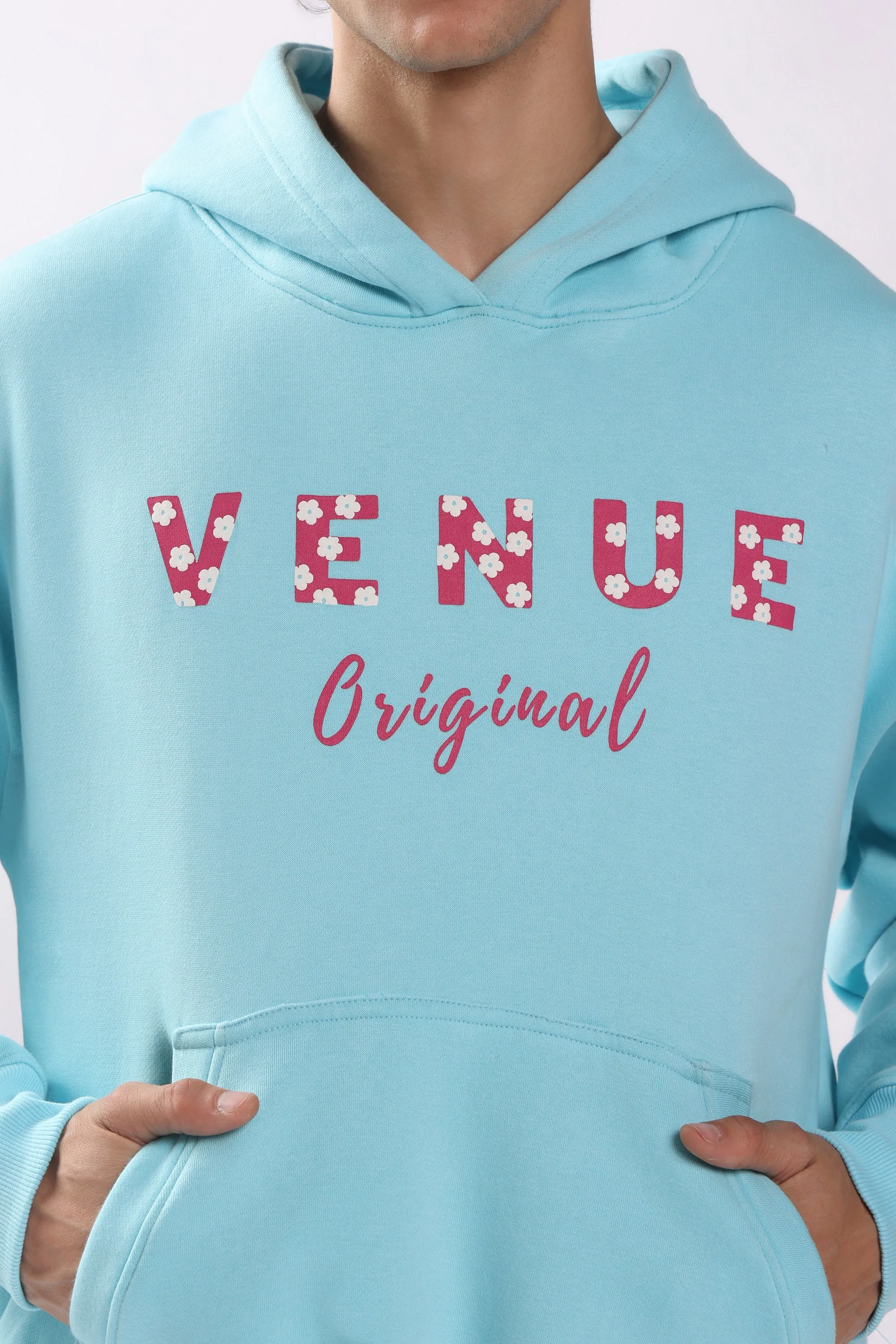 Star Print Puff Print Oversized Hoodie