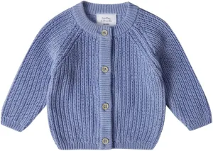 Stellou & friends 100% Cotton Chunky Ribbed Knitted Cardigan for Boys & Girls Ages 0-6 Years