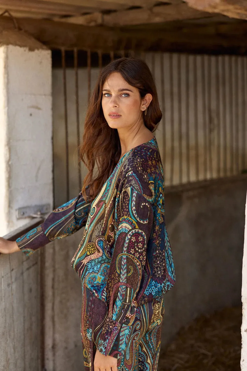 Suri Silk Blouse in Lutetia Print