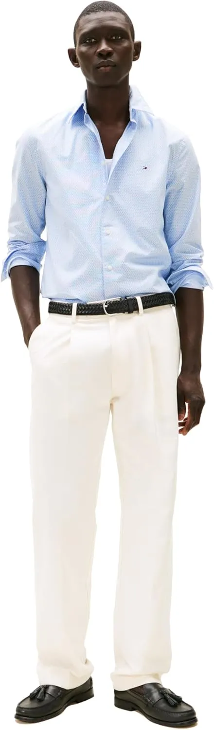 Tommy Hilfiger Long Sleeve Poplin Regular Fit, Men's Button Down Shirts, Also Available in Big and Tall
