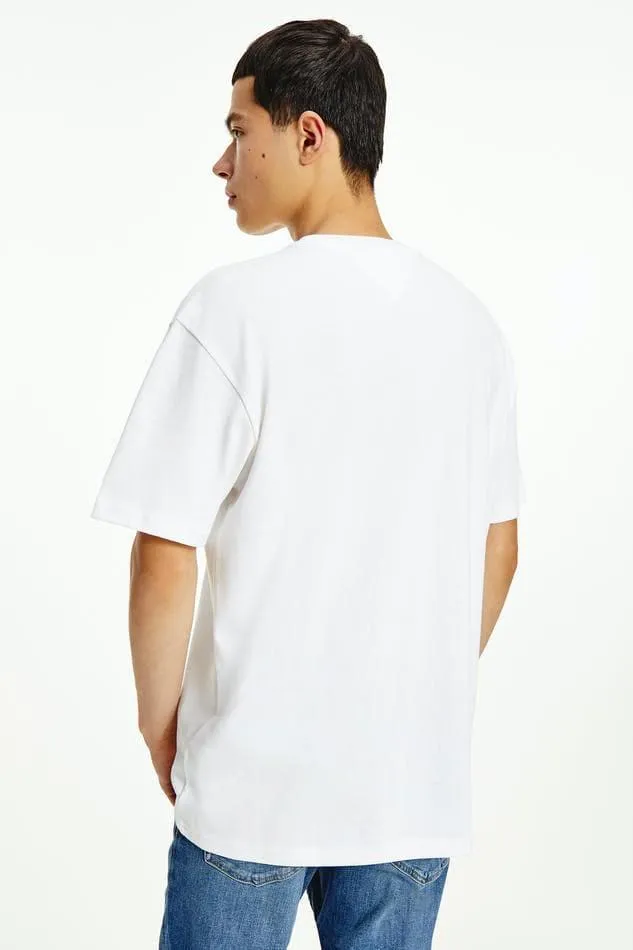 TOMMY JEANS BADGE TEE - WHITE