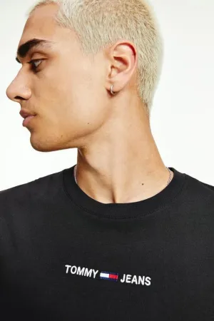 TOMMY JEANS SMALL TEXT TEE - BLACK