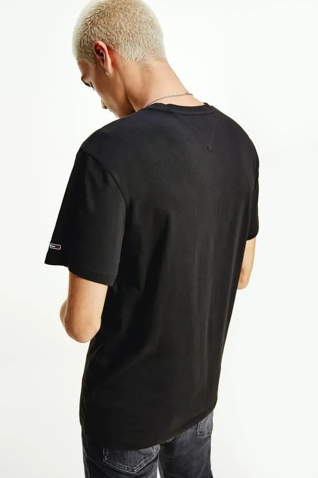 TOMMY JEANS SMALL TEXT TEE - BLACK