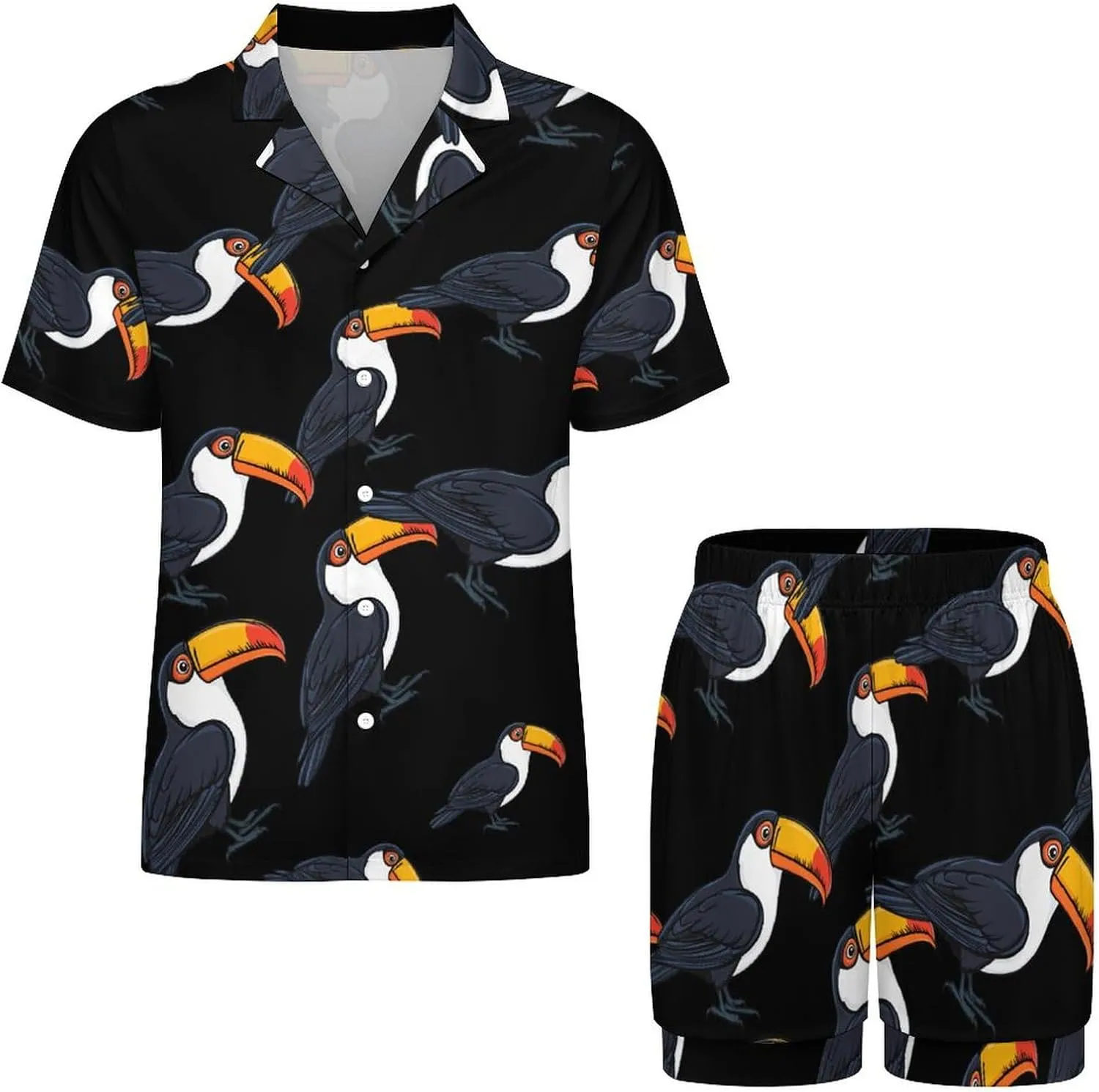 Toucan 2 Pcs Pajamas For Women Set Cozy Short Sleeve Sleepwear Nightwear Loungewear