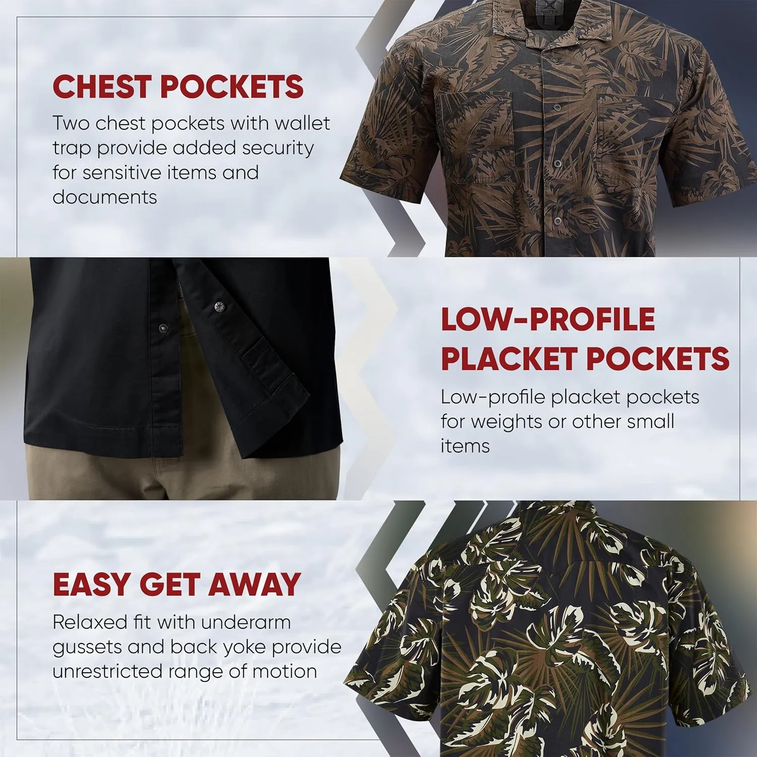 Vertx Dadeland CCW Mens Concealed Carry Tactical Shirt, Stretch Fabric for Outdoors, Relaxed-Fit