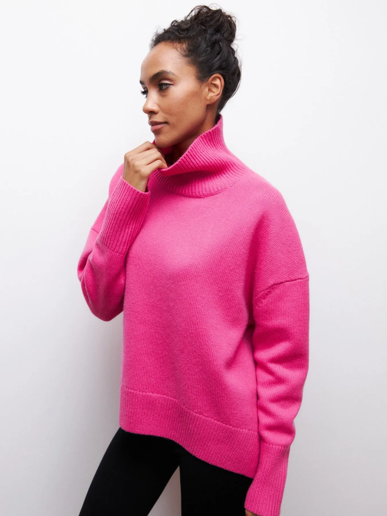 Vibrant Bold Oversized Turtleneck Sweater