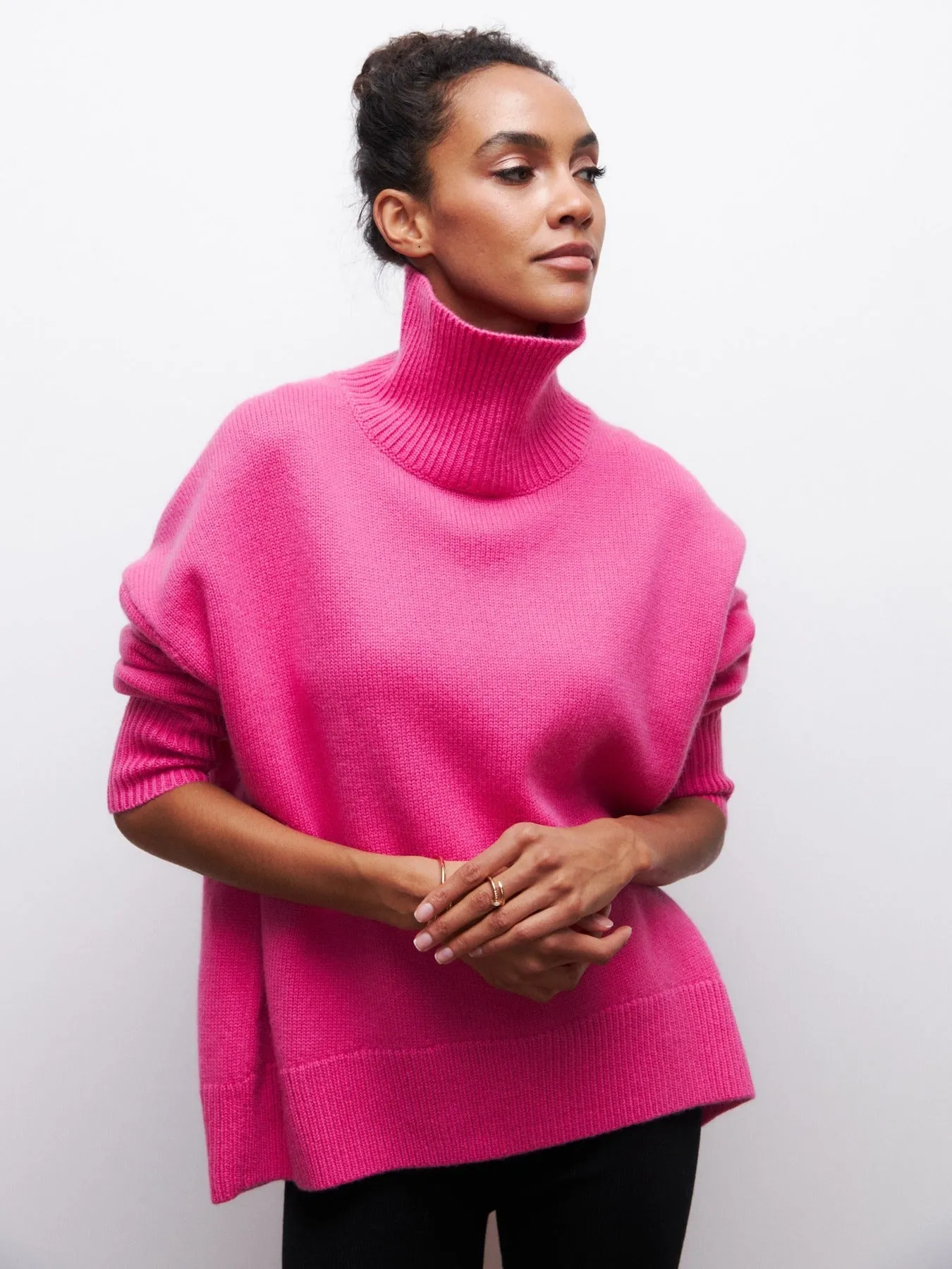 Vibrant Bold Oversized Turtleneck Sweater
