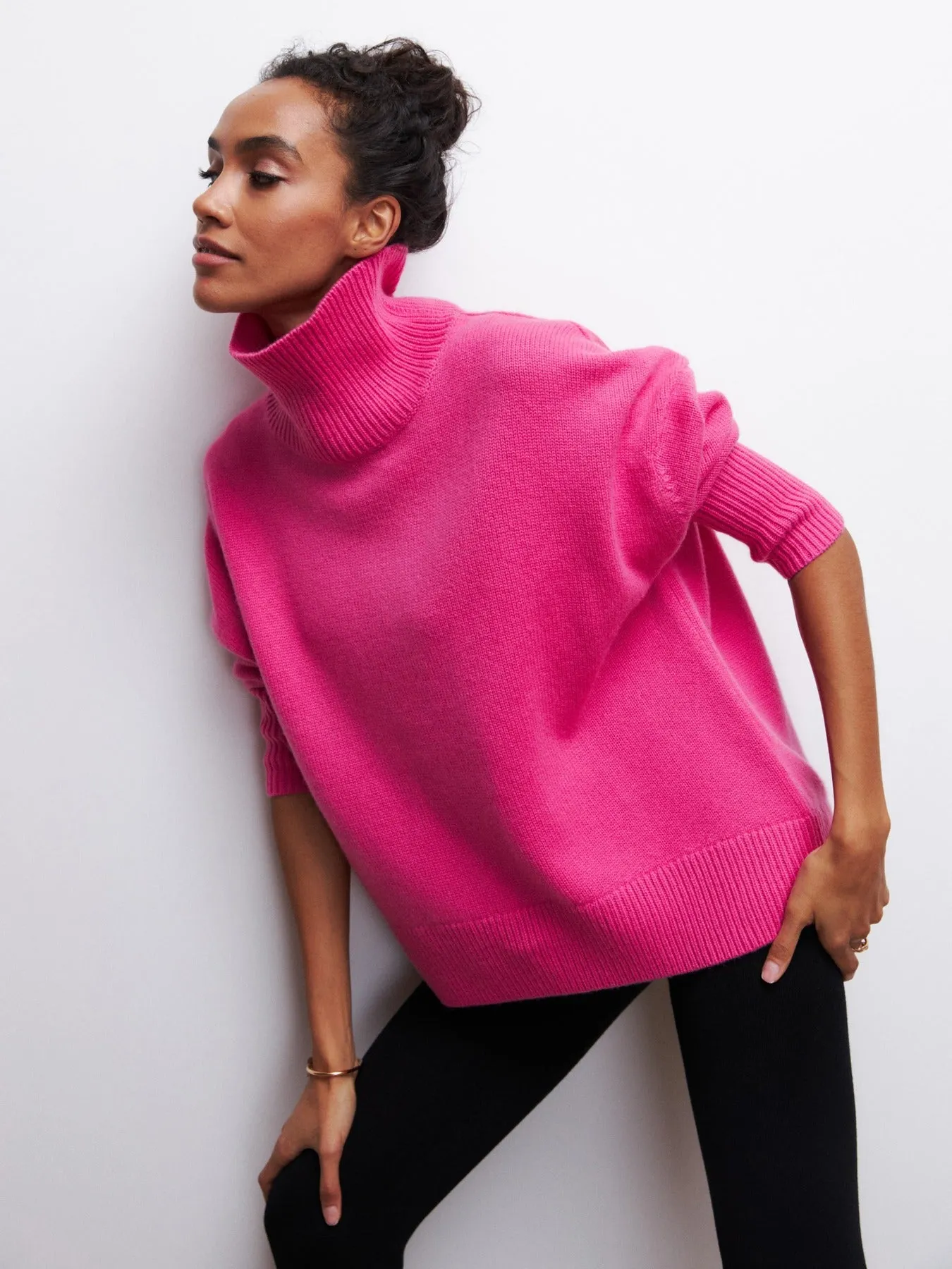Vibrant Bold Oversized Turtleneck Sweater