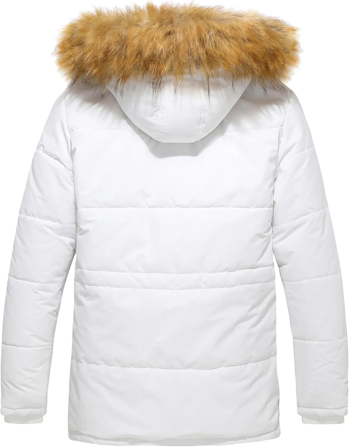 WenVen Men's Winter Coat Warm Parka Jacket with Faux Fur Removable Hood