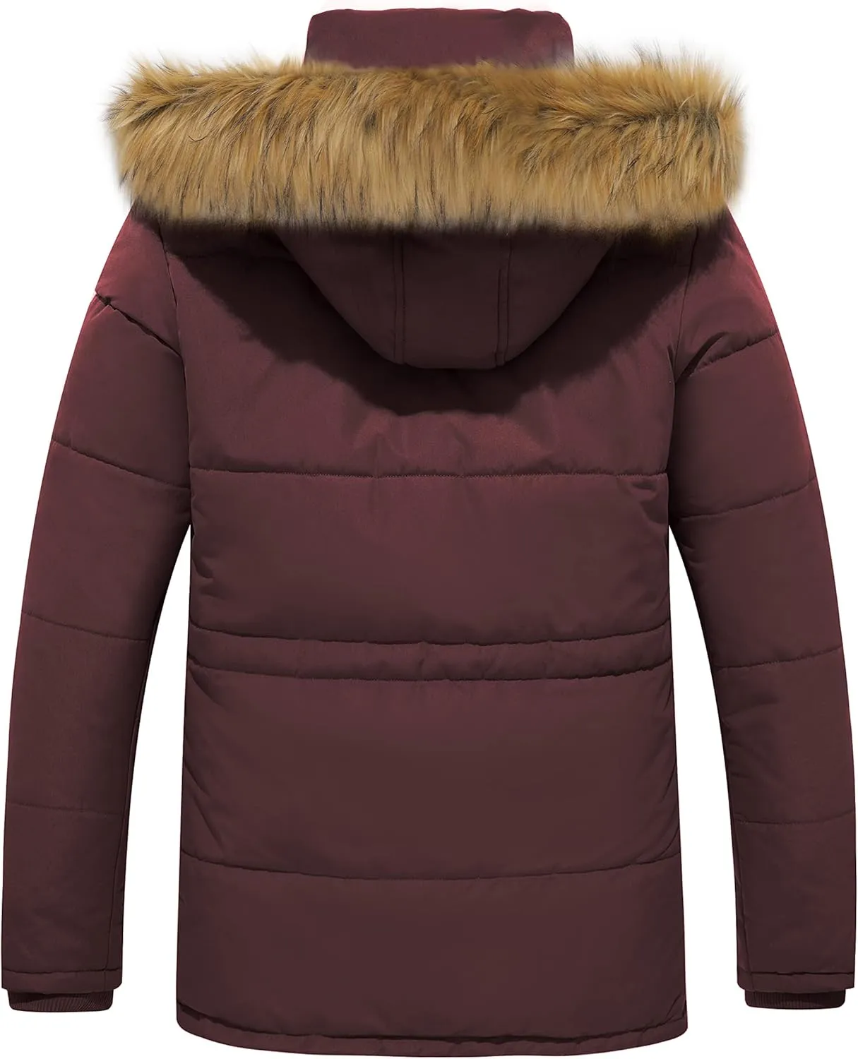 WenVen Men's Winter Coat Warm Parka Jacket with Faux Fur Removable Hood
