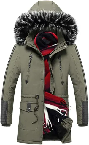 Winter Long Parkas Men Cotton Padded Clothing Fashion Casual Slim Thick Warm Coats Fur Hooded Overcoats Male Clothes