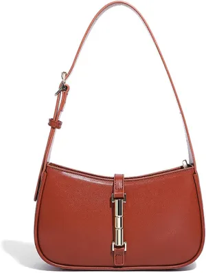 Womens Crescent Shoulder Bag,Hobo Leather Purse,Classic French Fashion Designer Retro Y2k Wallet with Zipper Closure
