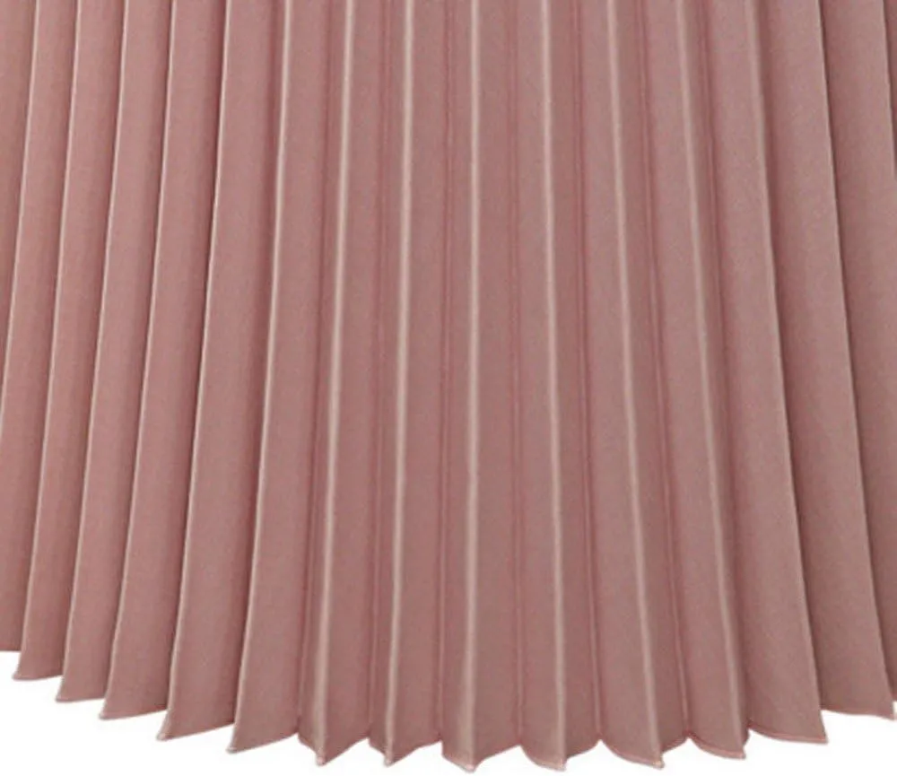 Women's Elegant Pleated Maxi Skirt Solid Color Elastic Waist Midi Skirt High Waisted A-Line Dress Skirt