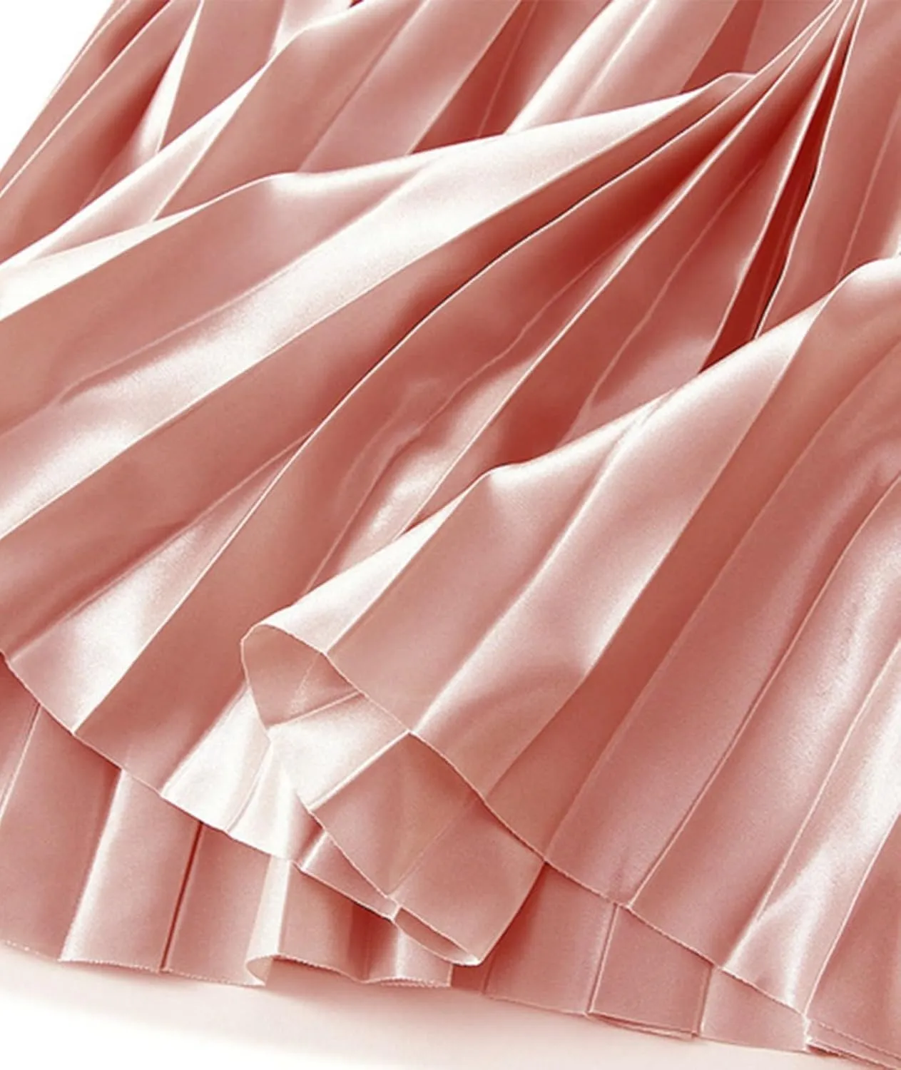 Women's High Waist Pleated Midi Skirts Trendy Elastic Waist A-line Flared Skirt