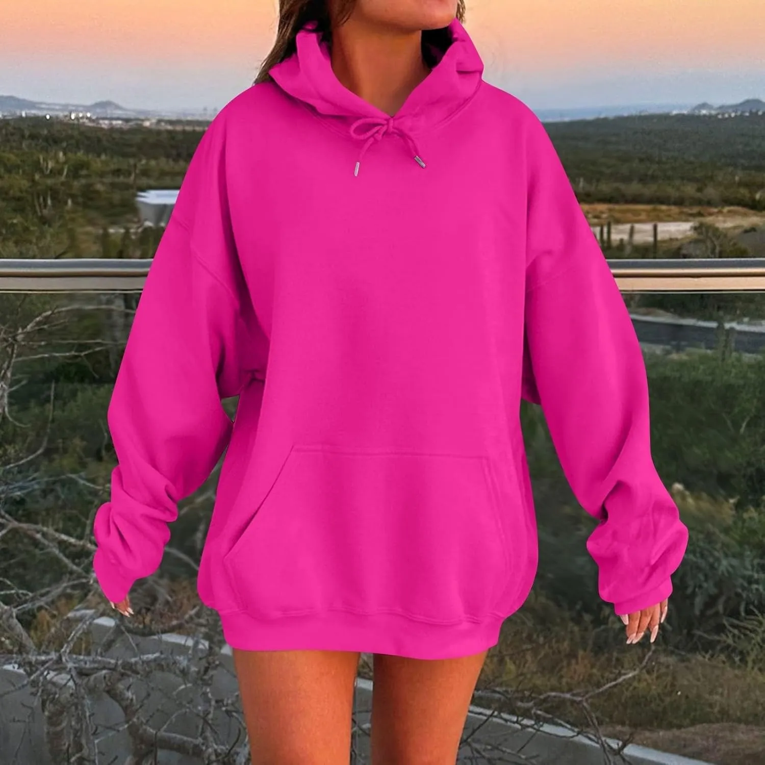 Womens Oversized Hoodies Drop Shoulder Cute Sweatshirts 2024 Fashion Pullover Tops Plus Size Trendy Preppy Outfits