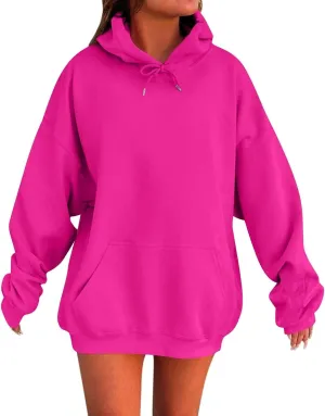 Womens Oversized Hoodies Drop Shoulder Cute Sweatshirts 2024 Fashion Pullover Tops Plus Size Trendy Preppy Outfits