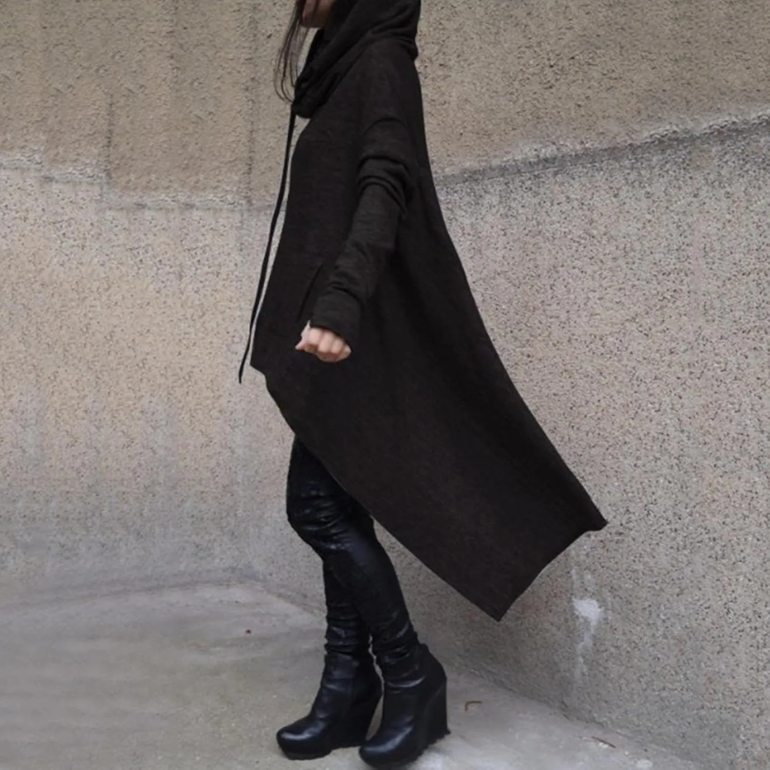 Womens Oversized Hoodies Plus Size Casual Asymmetrical Hem Long Hoodie Hooded Sweatshirt Pullover Tops with Pockets