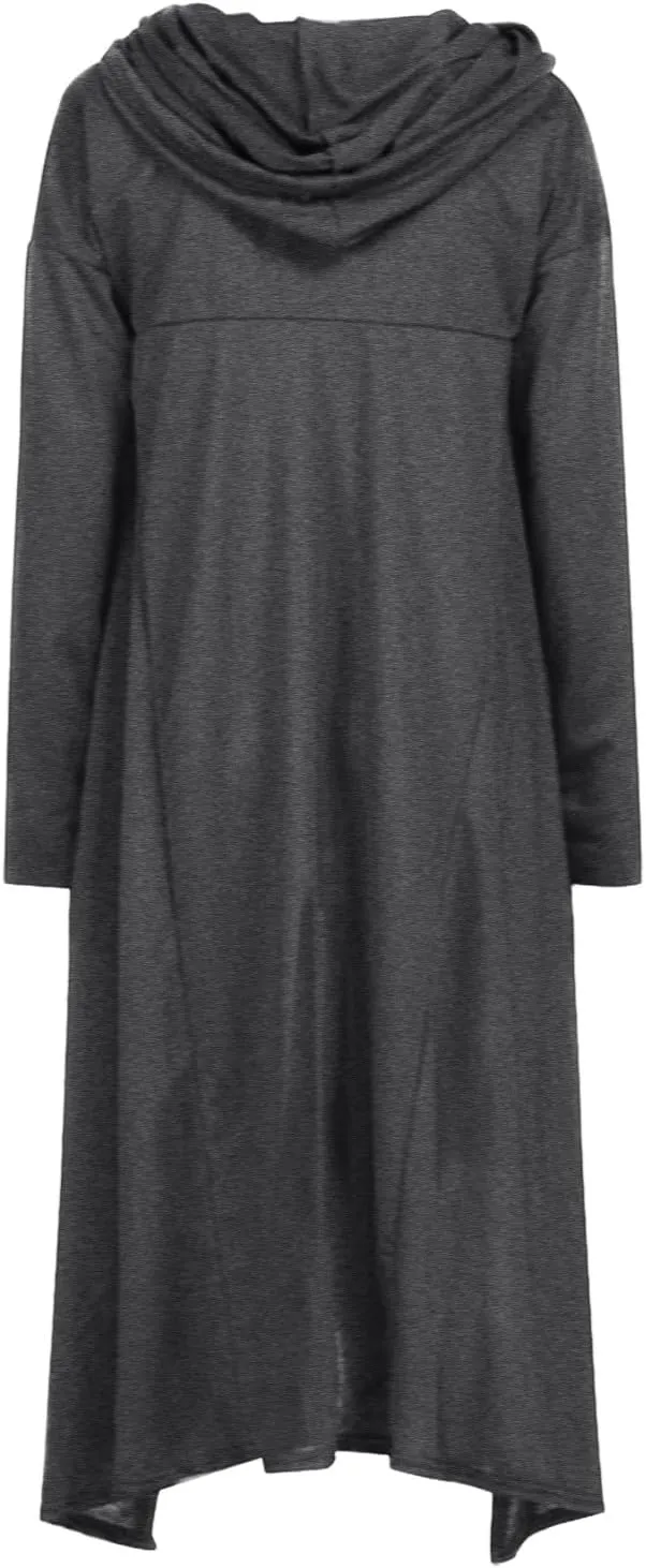 Womens Oversized Hoodies Plus Size Casual Asymmetrical Hem Long Hoodie Hooded Sweatshirt Pullover Tops with Pockets