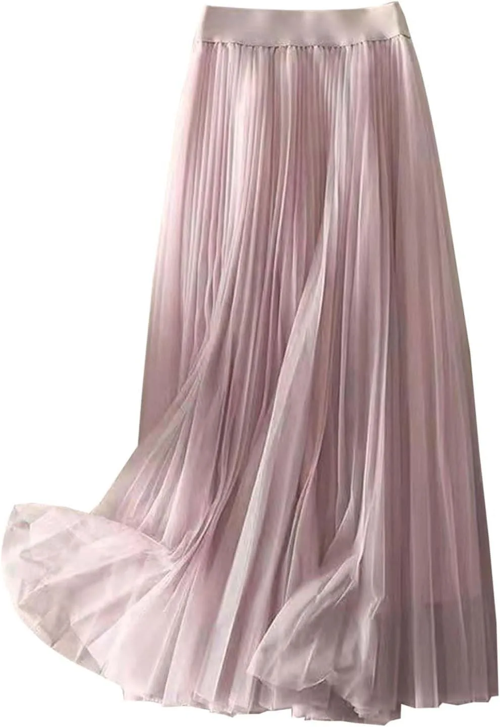 Womens Skirt Midi Long Shirring Pleated Skirts High Waisted A Line Skirts Chiffon Skirt Midi Swing A-line Skirts