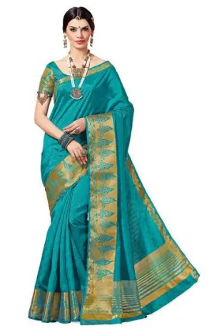 Zari Decorated Silk Fabulous Specialized Grand Art Silk Cream Saree